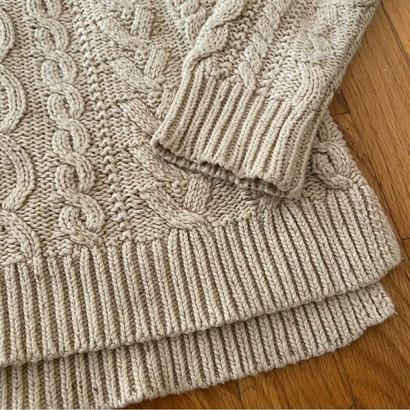 Lauren Ralph Lauren Cable Knit Fisherman Cowl Turtleneck Sweater - Picture 3 of 6